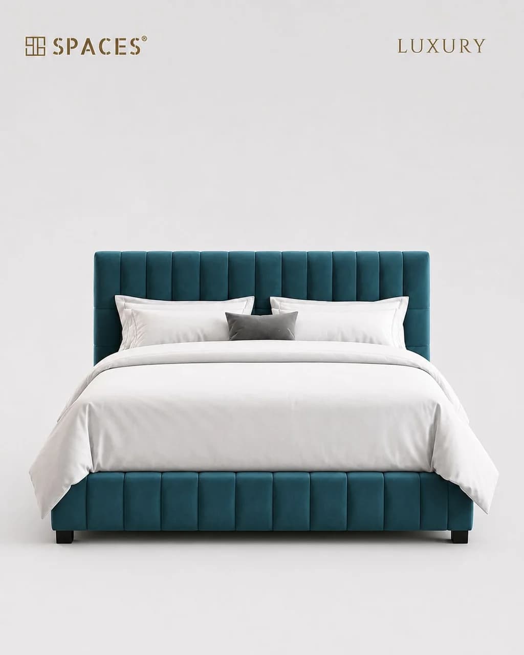 Dark Teal Upholstered Luxury Bed