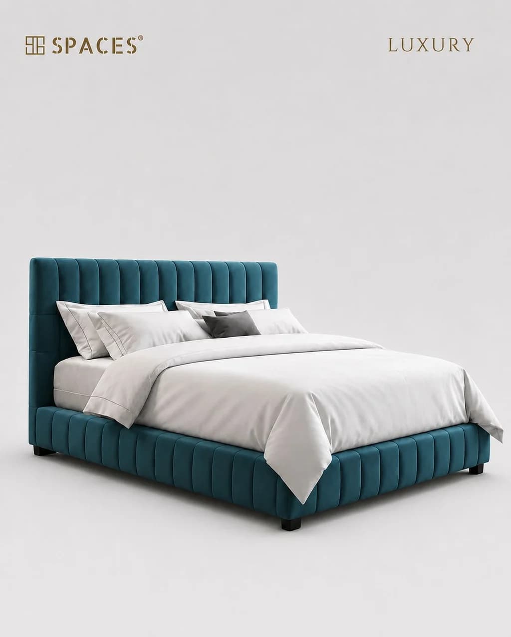 Dark Teal Upholstered Luxury Bed