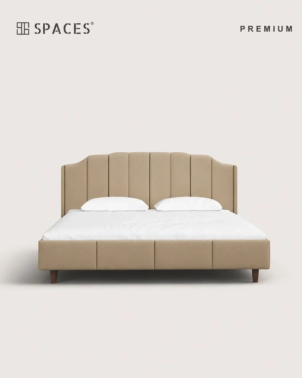 Beige Tone Upholstered Premium Bed