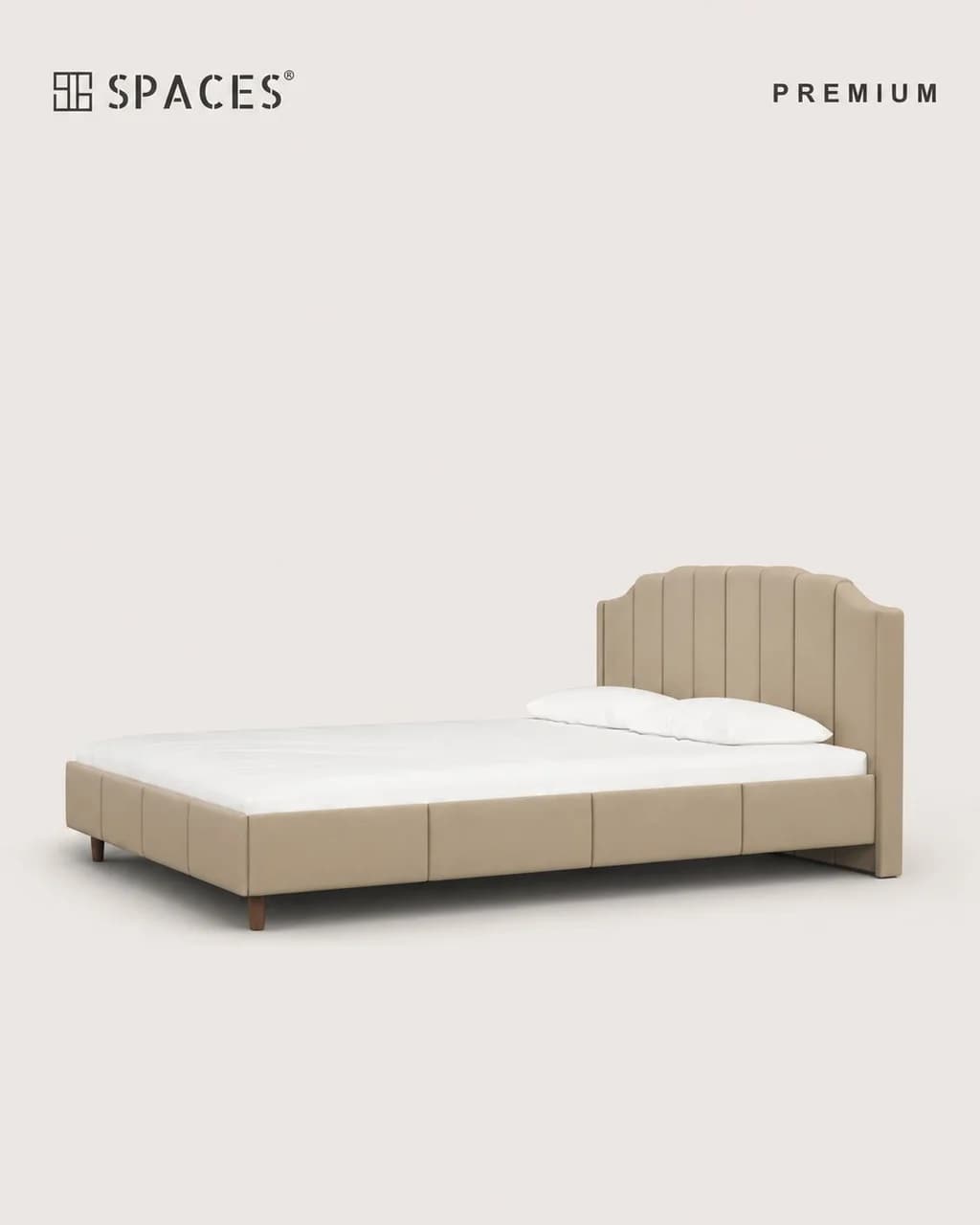 Beige Tone Upholstered Premium Bed