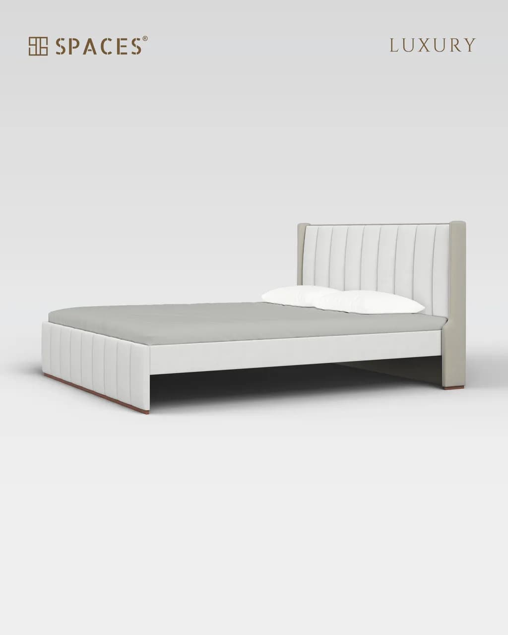 Soft Grey Upholstered Luxury Bed