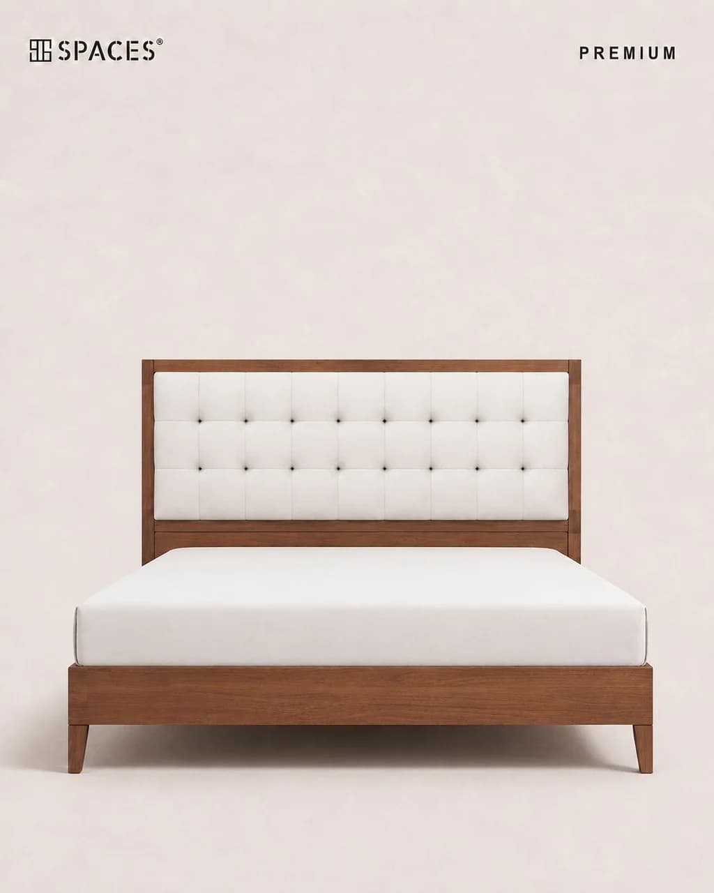 Walnut Premium Bed with Upholstery