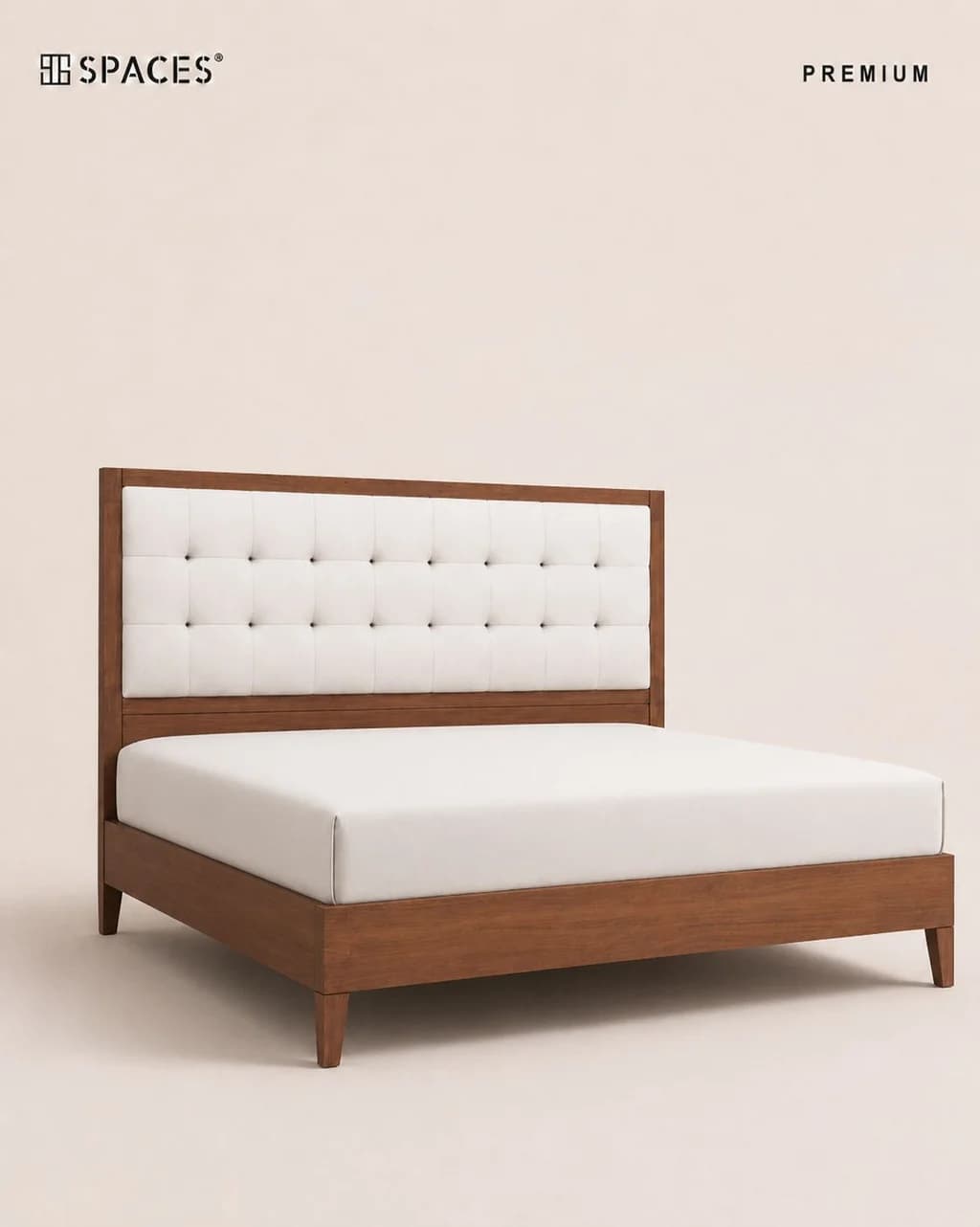 Walnut Premium Bed with Upholstery