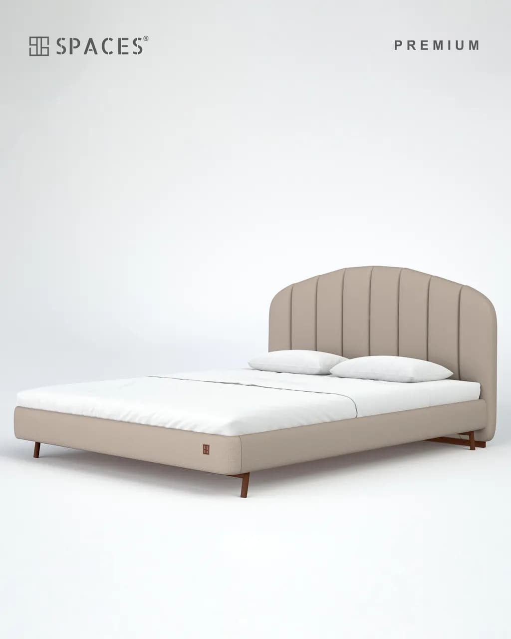 Beige Tone Upholstered Premium Bed