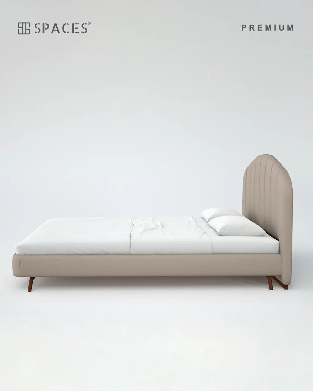 Beige Tone Upholstered Premium Bed