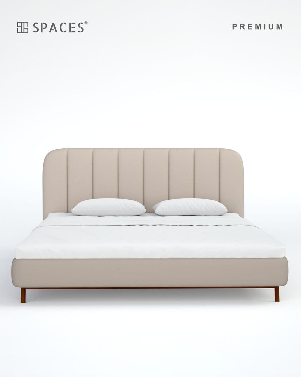 Beige Tone Upholstered Premium Bed