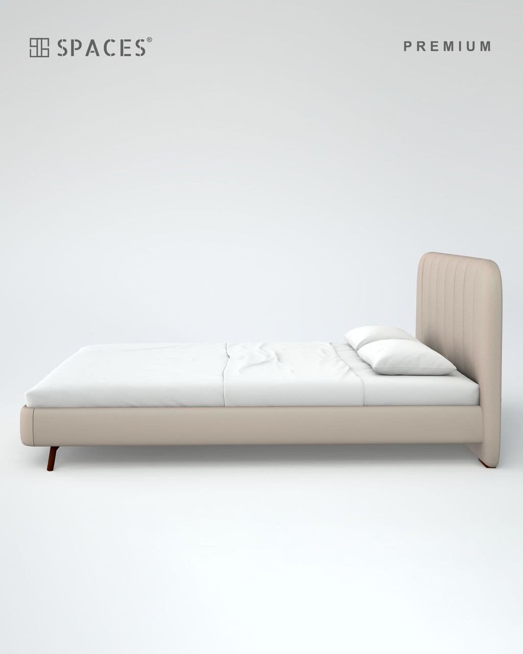 Beige Tone Upholstered Premium Bed