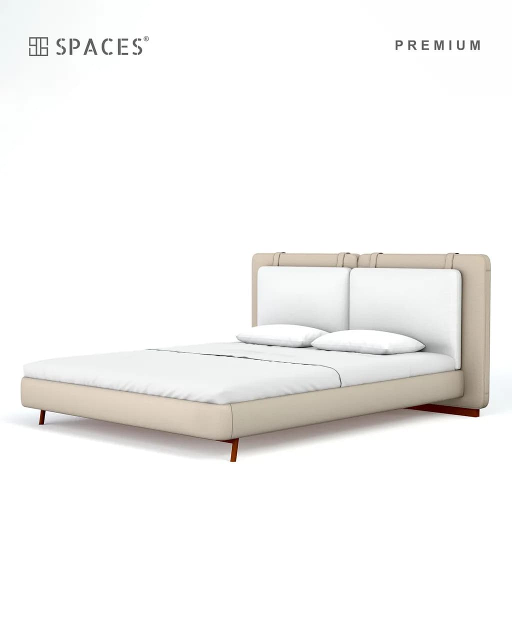 Beige Tone Upholstered Premium Bed