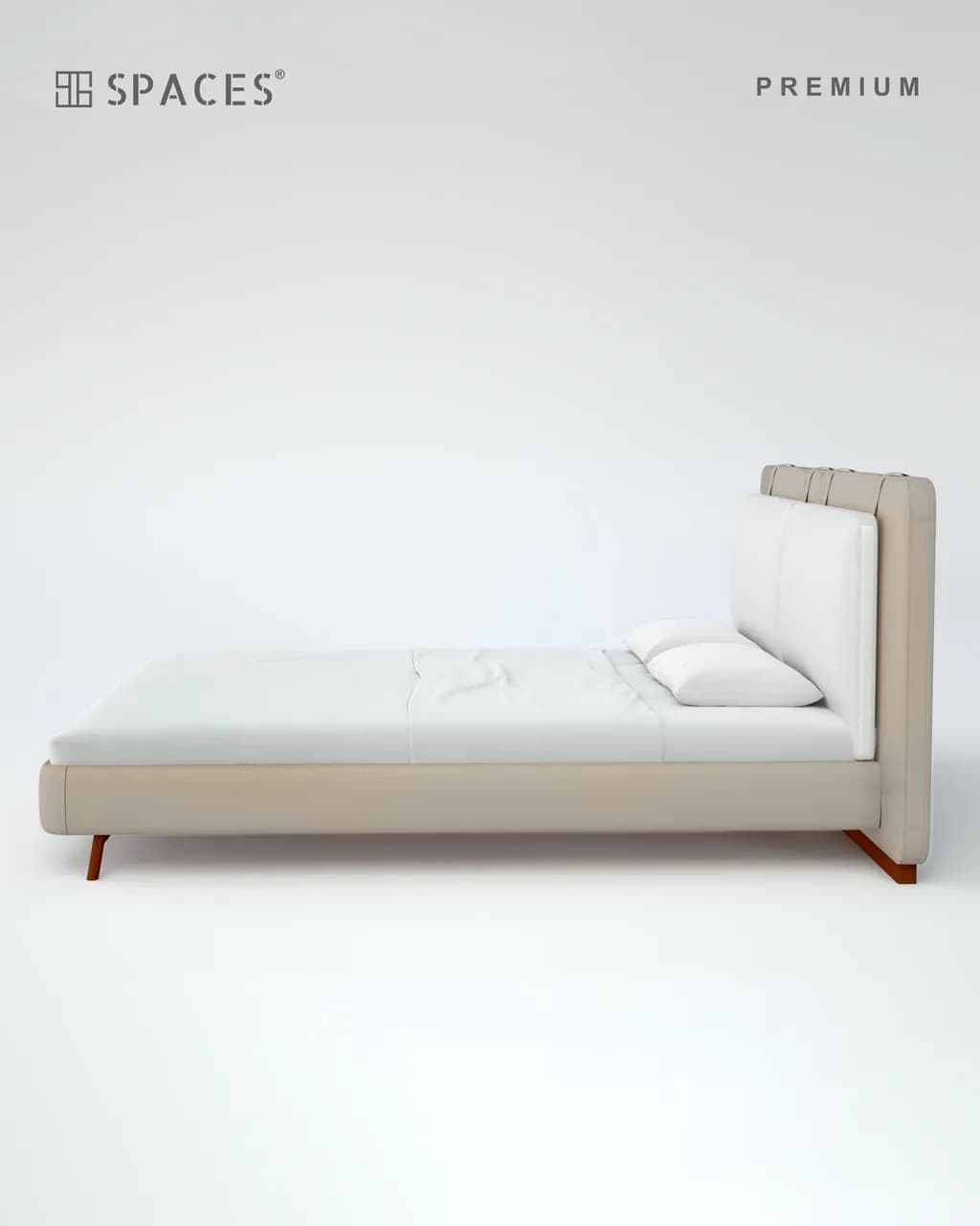 Beige Tone Upholstered Premium Bed
