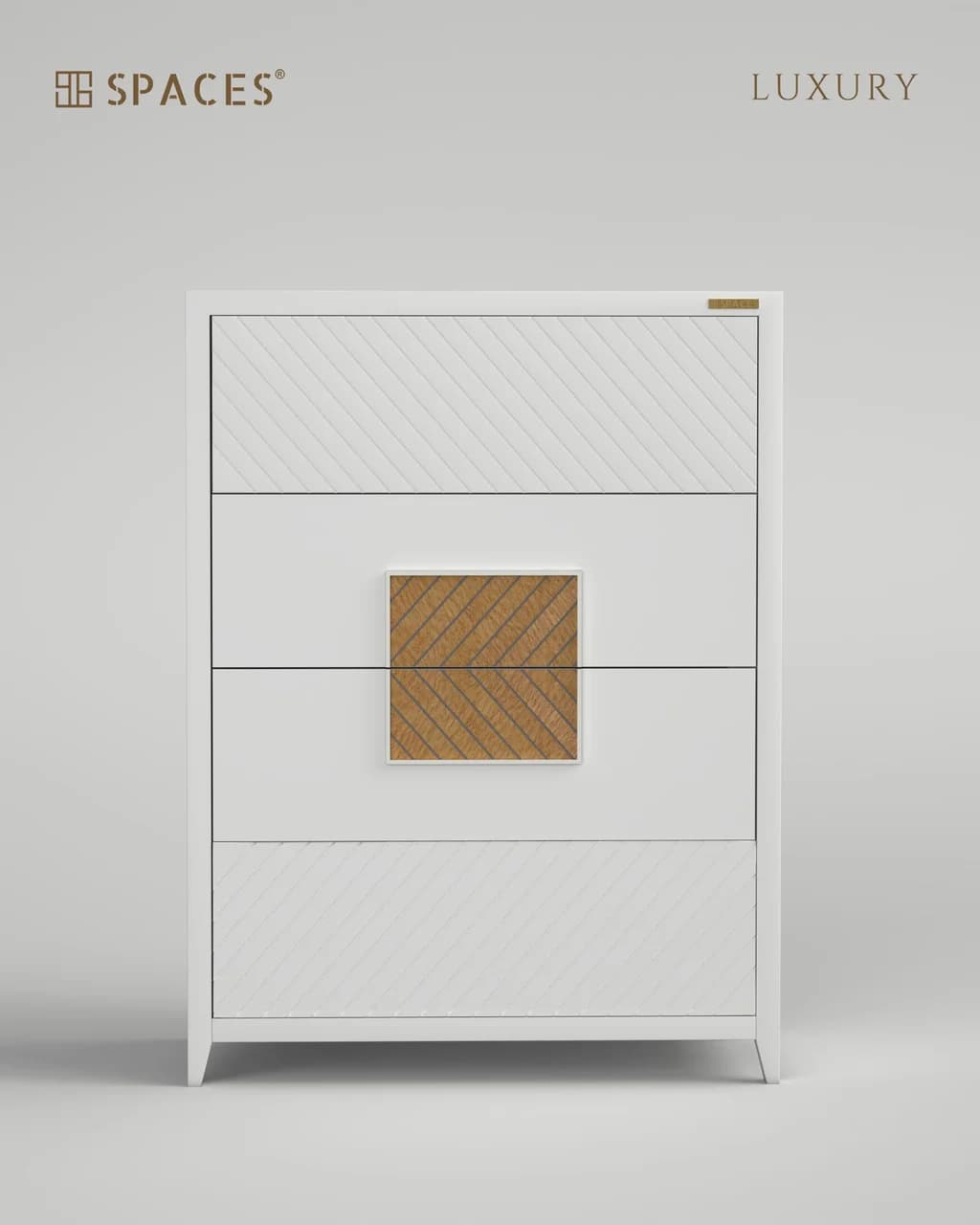 Lumen Luxury Chest of Drawers with Wood Accent