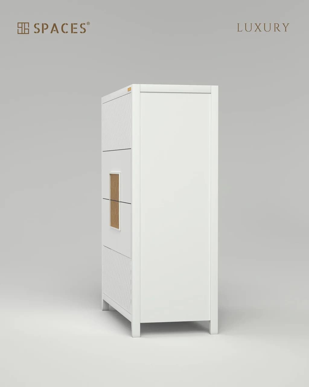 Lumen Luxury Chest of Drawers with Wood Accent