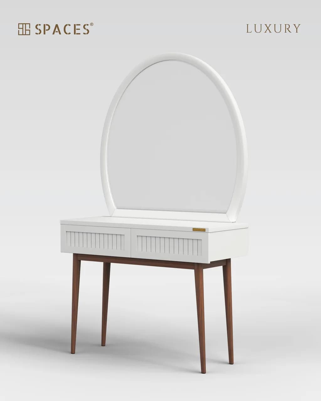 Lumen Luxury Dressing Table with Oval Mirror