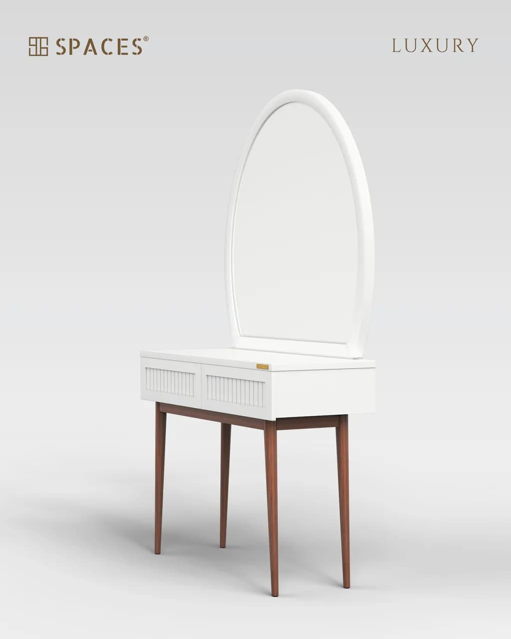 Lumen Luxury Dressing Table with Oval Mirror