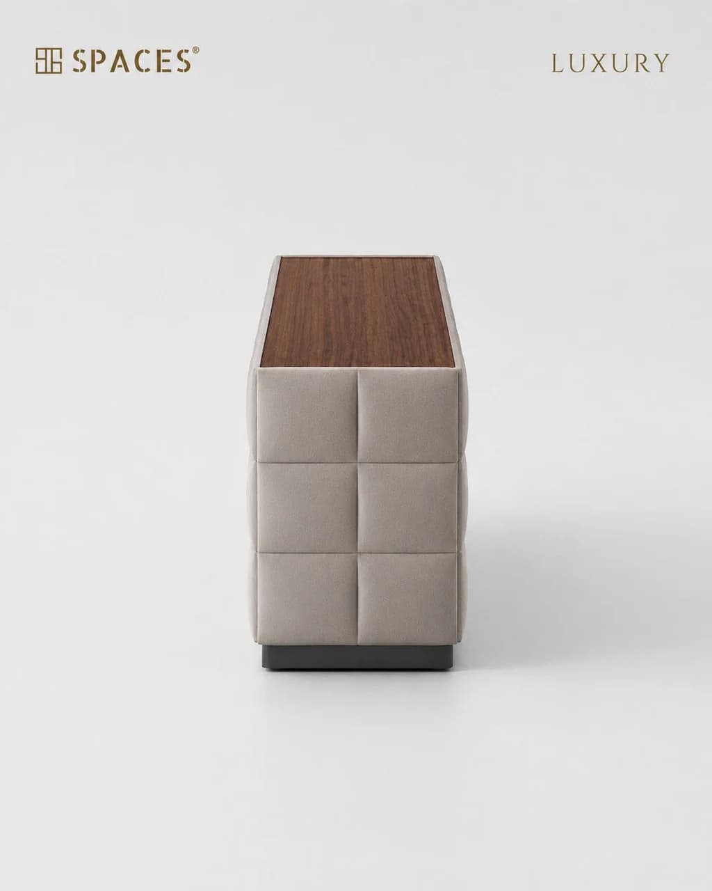 Upholstered Luxury TV Cabinet with Chestnut Accent