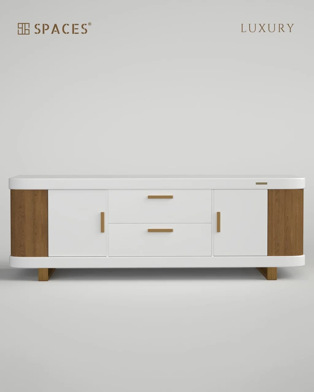 Lumen Luxury TV Cabinet with Wooden Accent