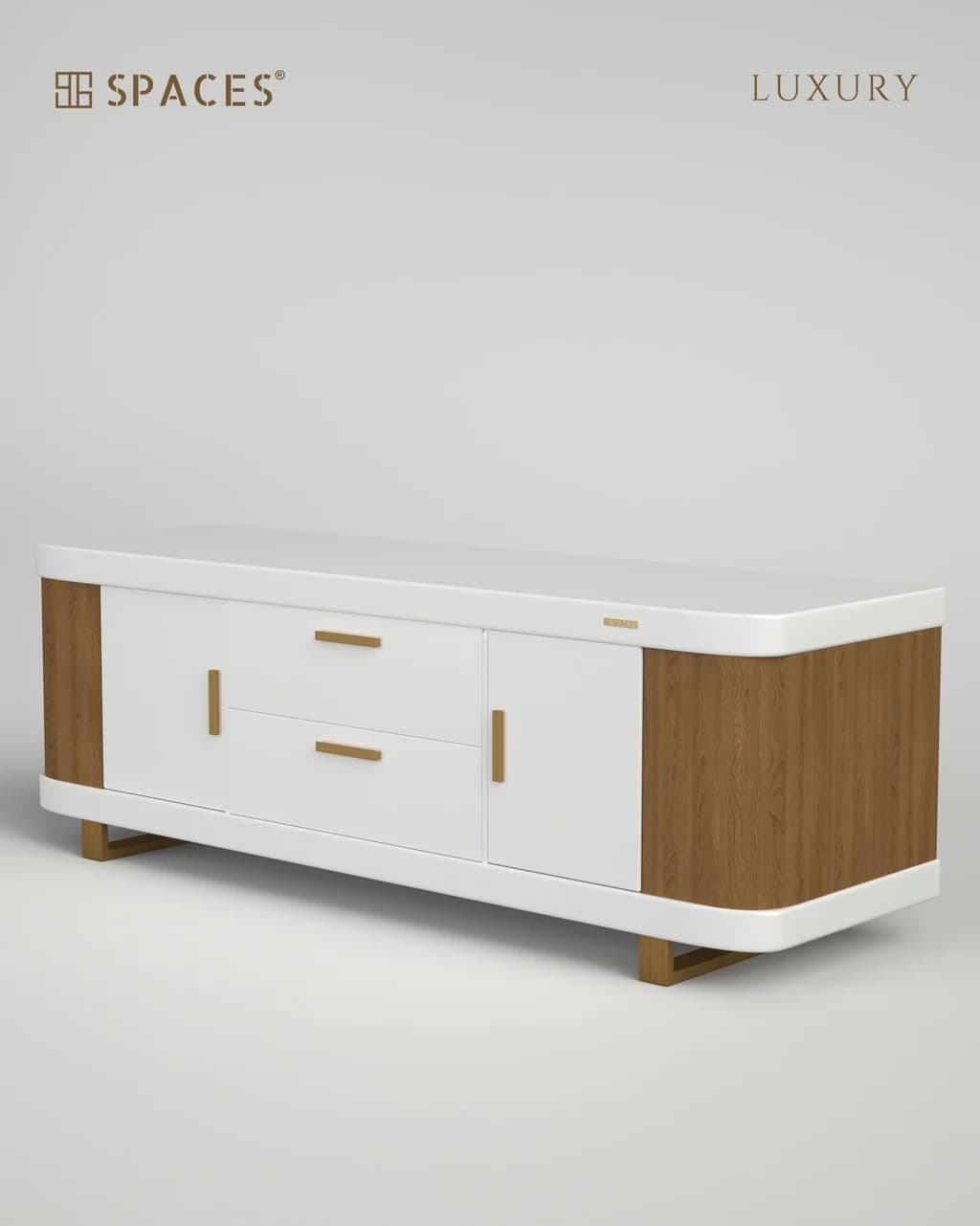 Lumen Luxury TV Cabinet with Wooden Accent