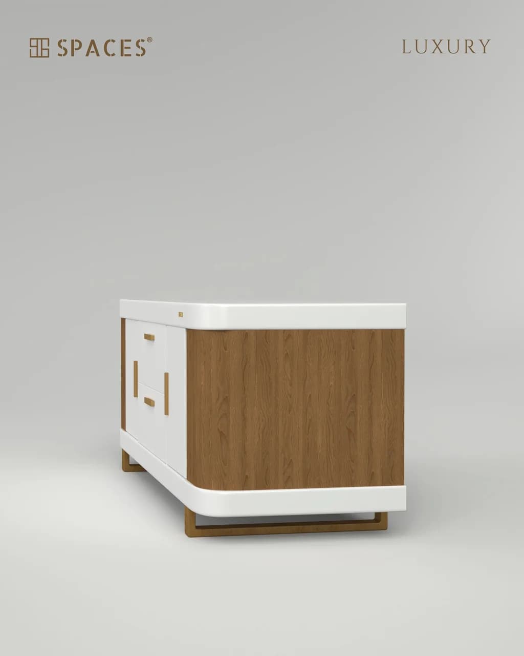 Lumen Luxury TV Cabinet with Wooden Accent