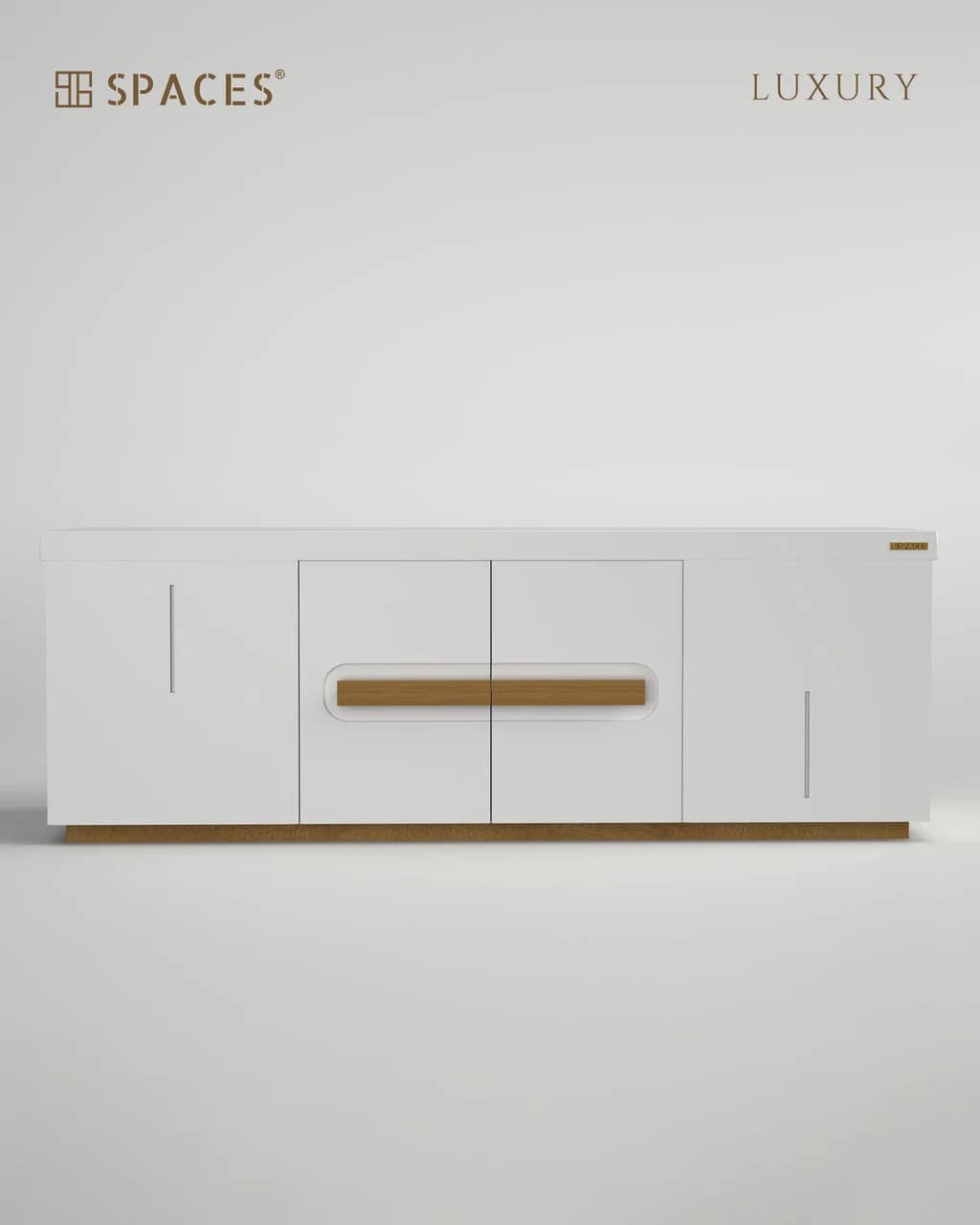 Lumen Luxury TV Cabinet with Wooden Accent
