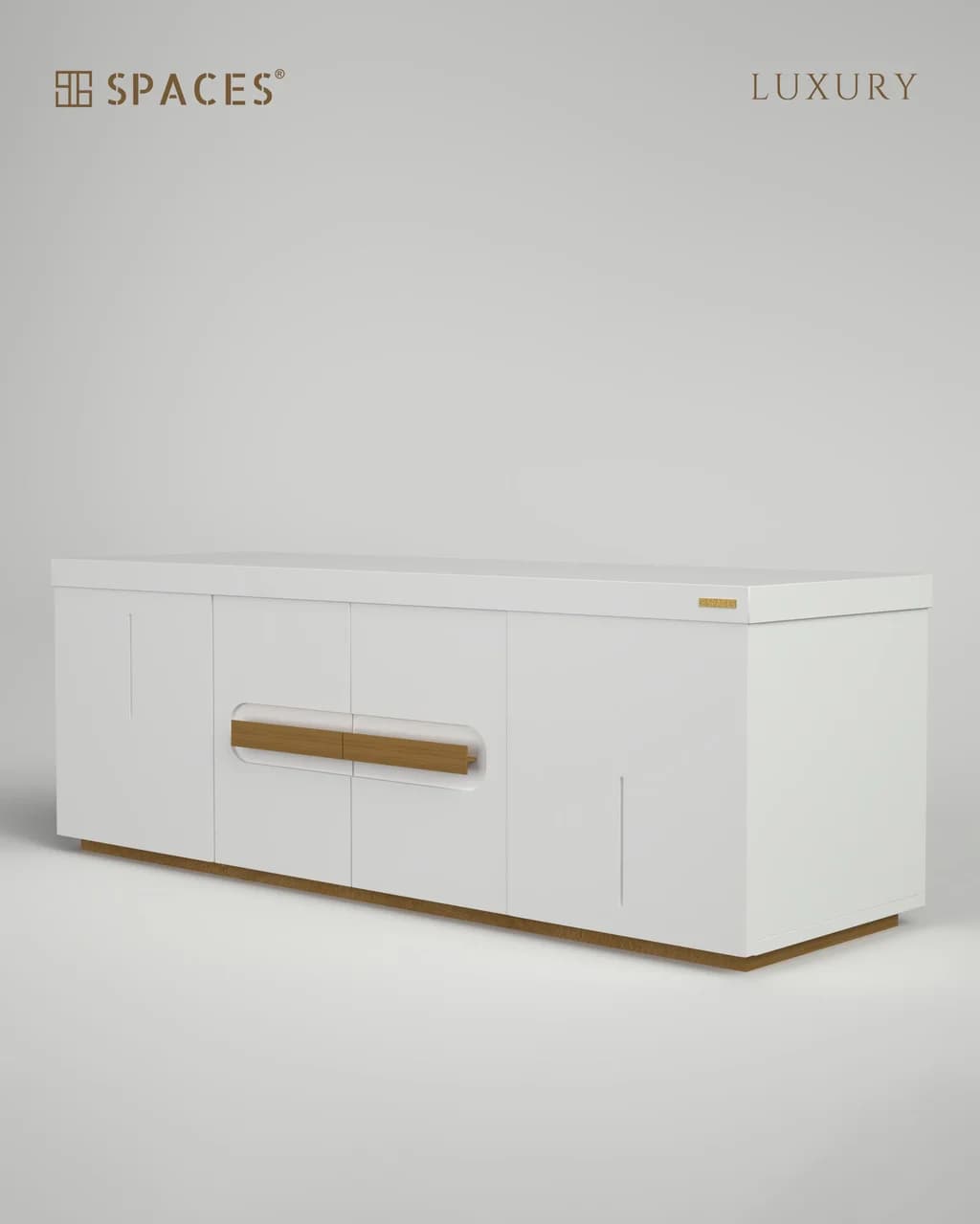 Lumen Luxury TV Cabinet with Wooden Accent