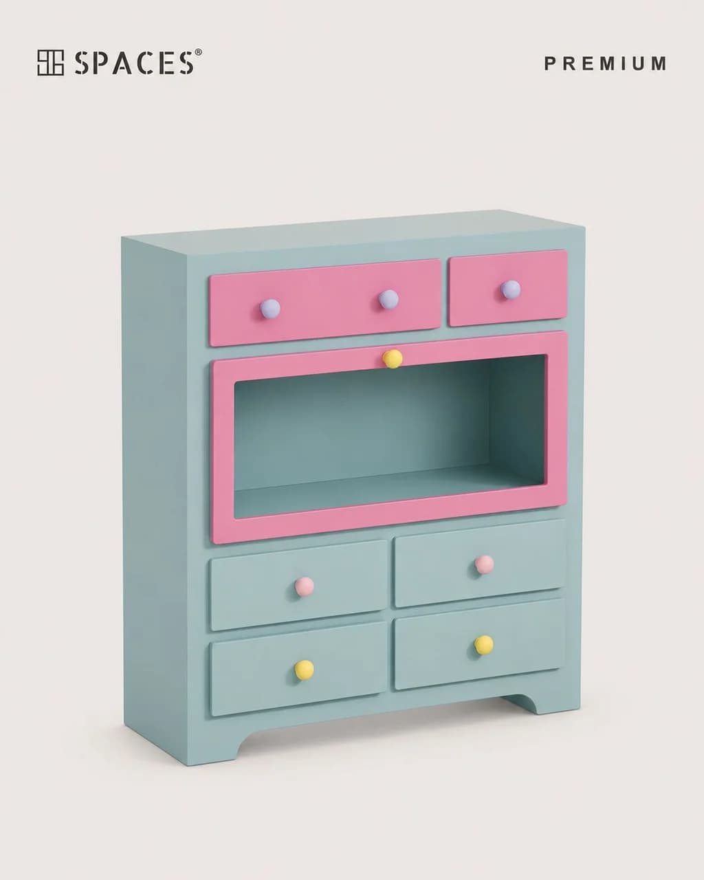 Two-Tone Premium Kids Cabinet with Acrylic Glass Display