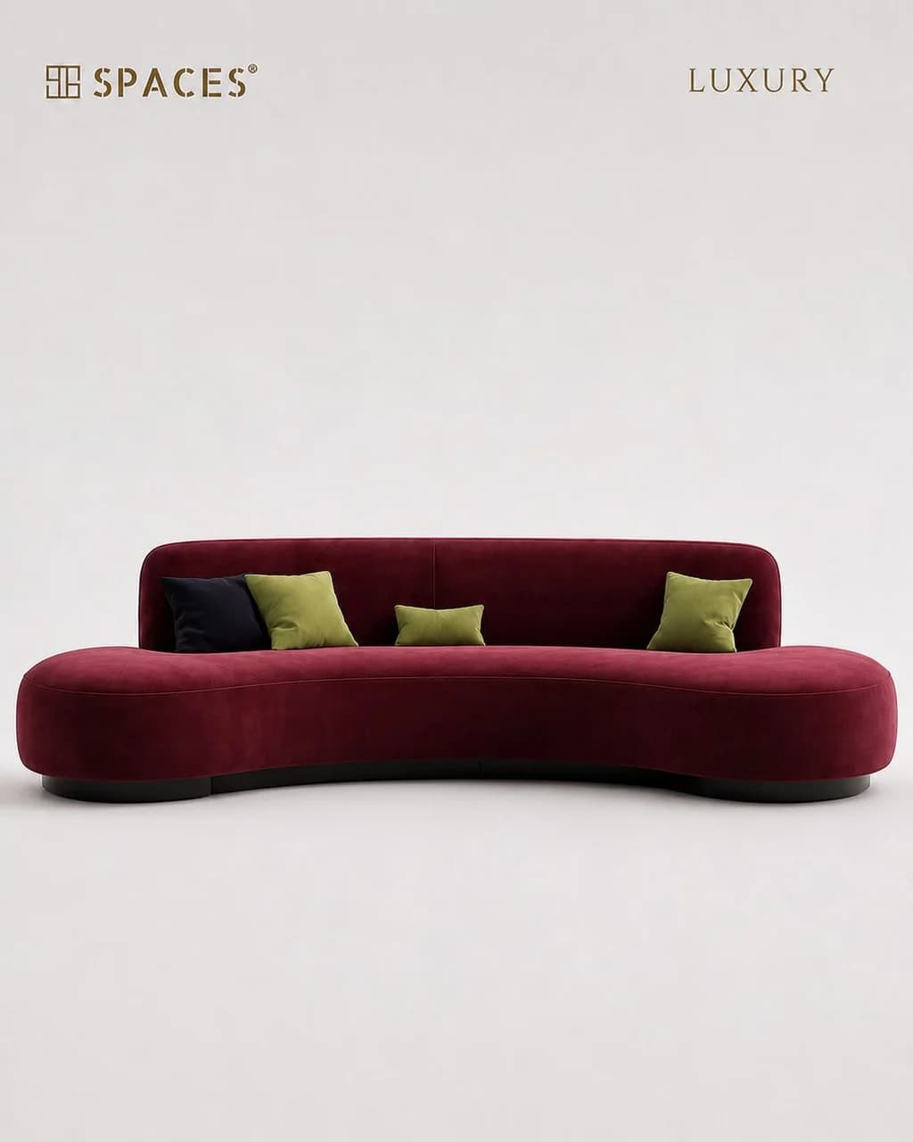 Burgundy Four-Seater Luxury Sofa
