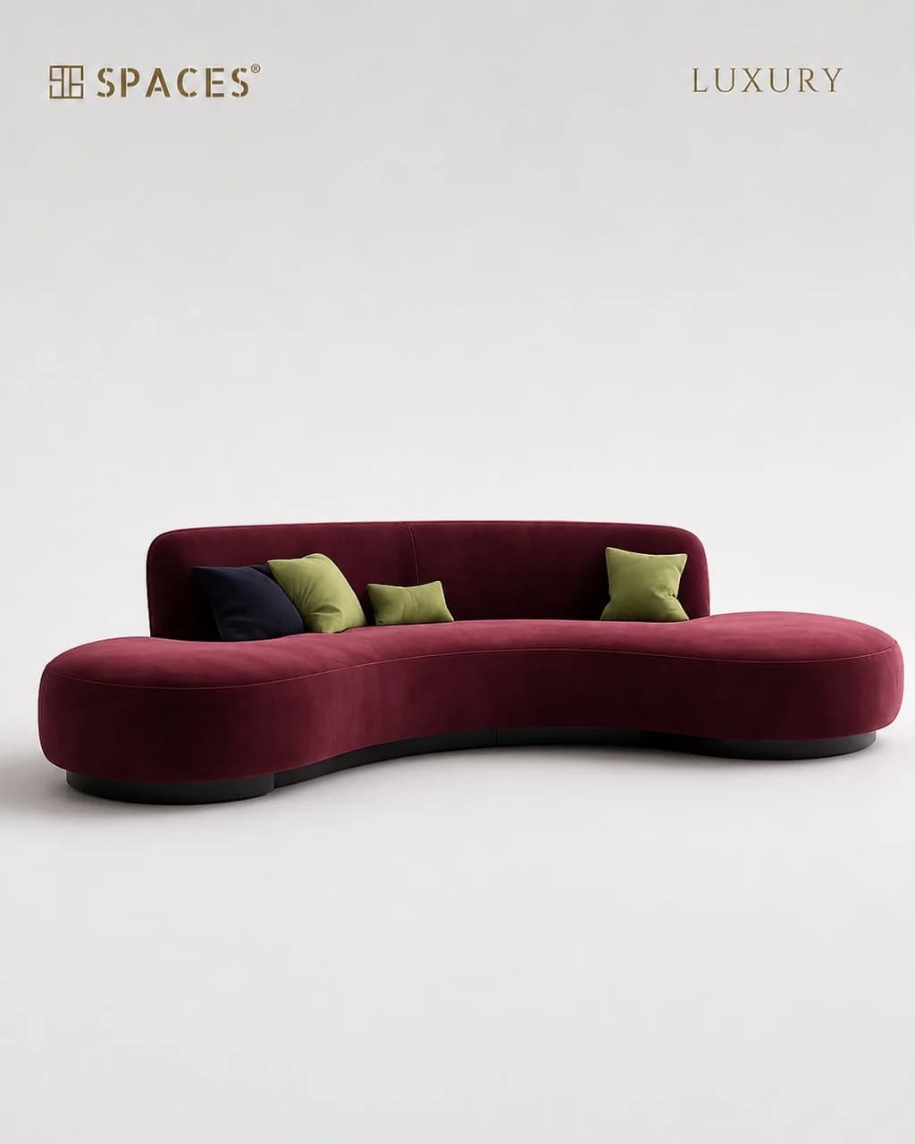 Burgundy Four-Seater Luxury Sofa