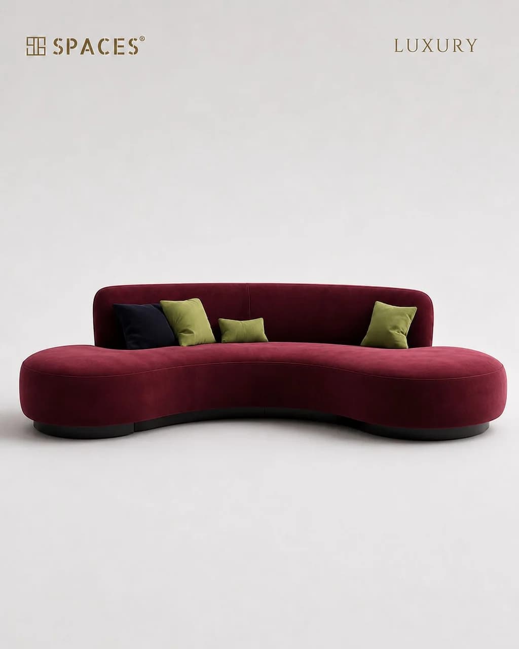 Burgundy Four-Seater Luxury Sofa