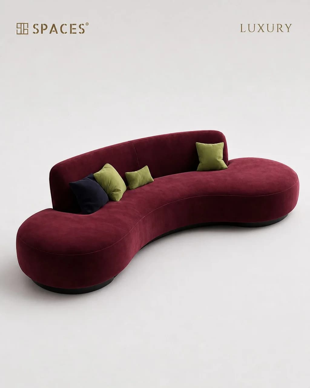 Burgundy Four-Seater Luxury Sofa