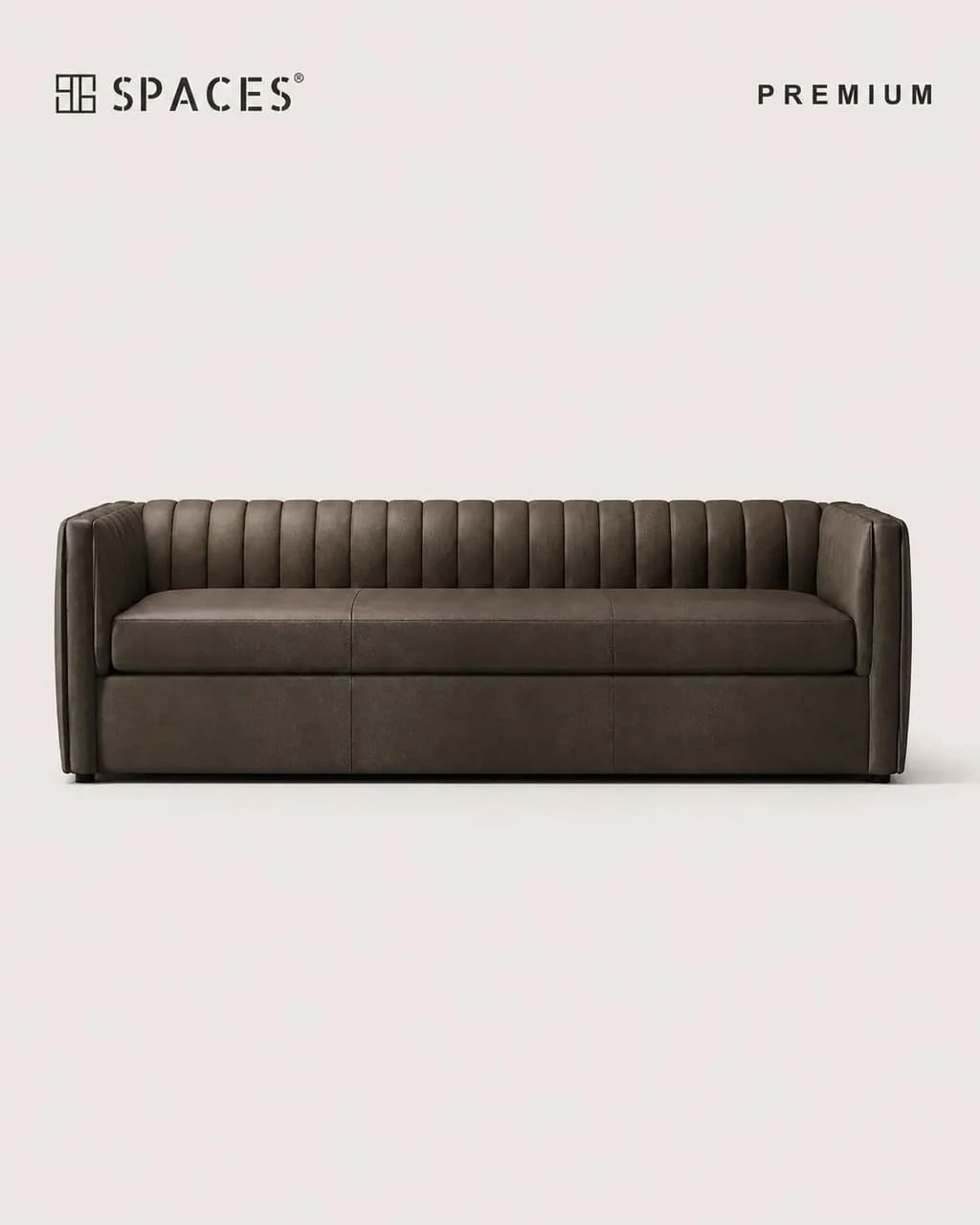 Dark Brown Leather Premium Sofa (Triple)