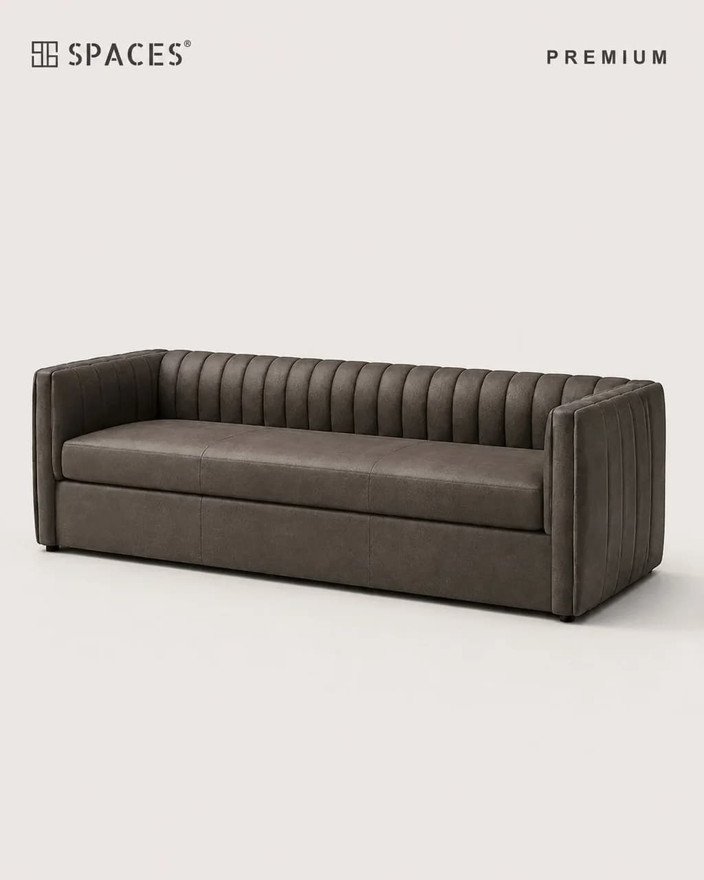 Dark Brown Leather Premium Sofa (Triple)