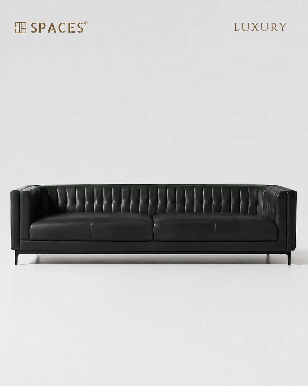 Obsidian Leather Luxury Sofa (Double)