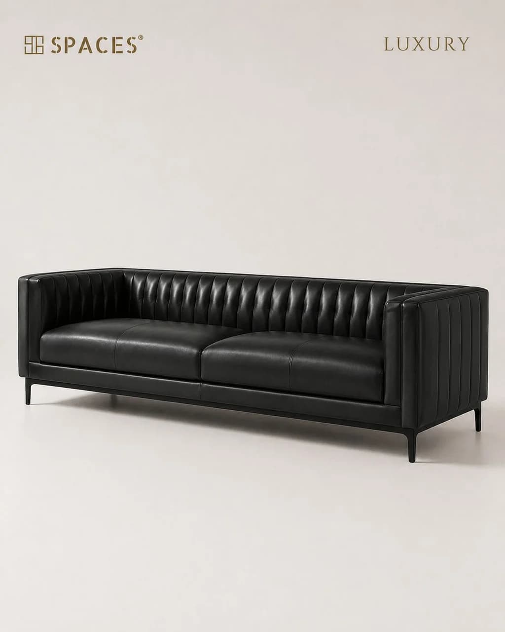 Obsidian Leather Luxury Sofa (Double)