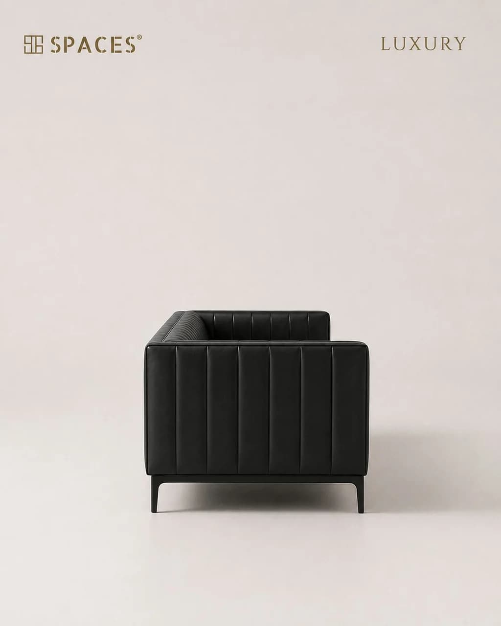 Obsidian Leather Luxury Sofa (Double)
