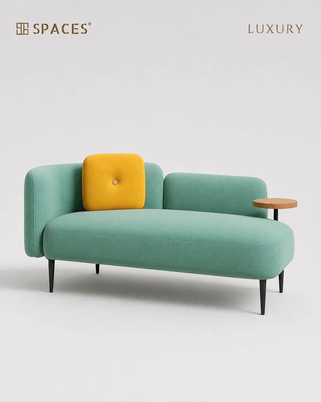 Mint Green Two-Seater Luxury Sofa