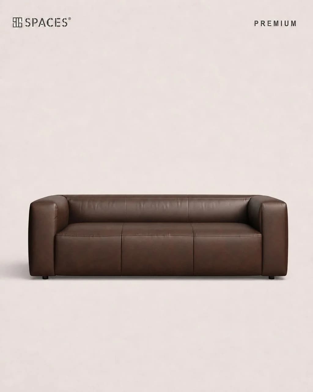 Dark Brown Leather Luxury Sofa (Triple)