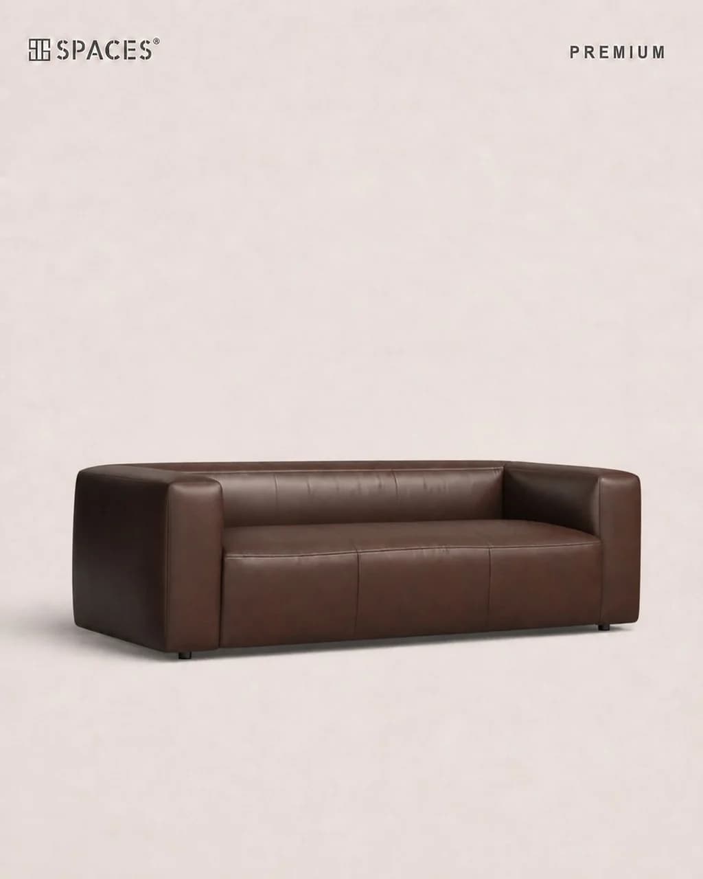 Dark Brown Leather Luxury Sofa (Triple)