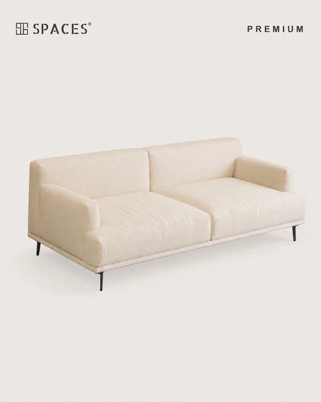 Ivory Two-Seater Premium Sofa