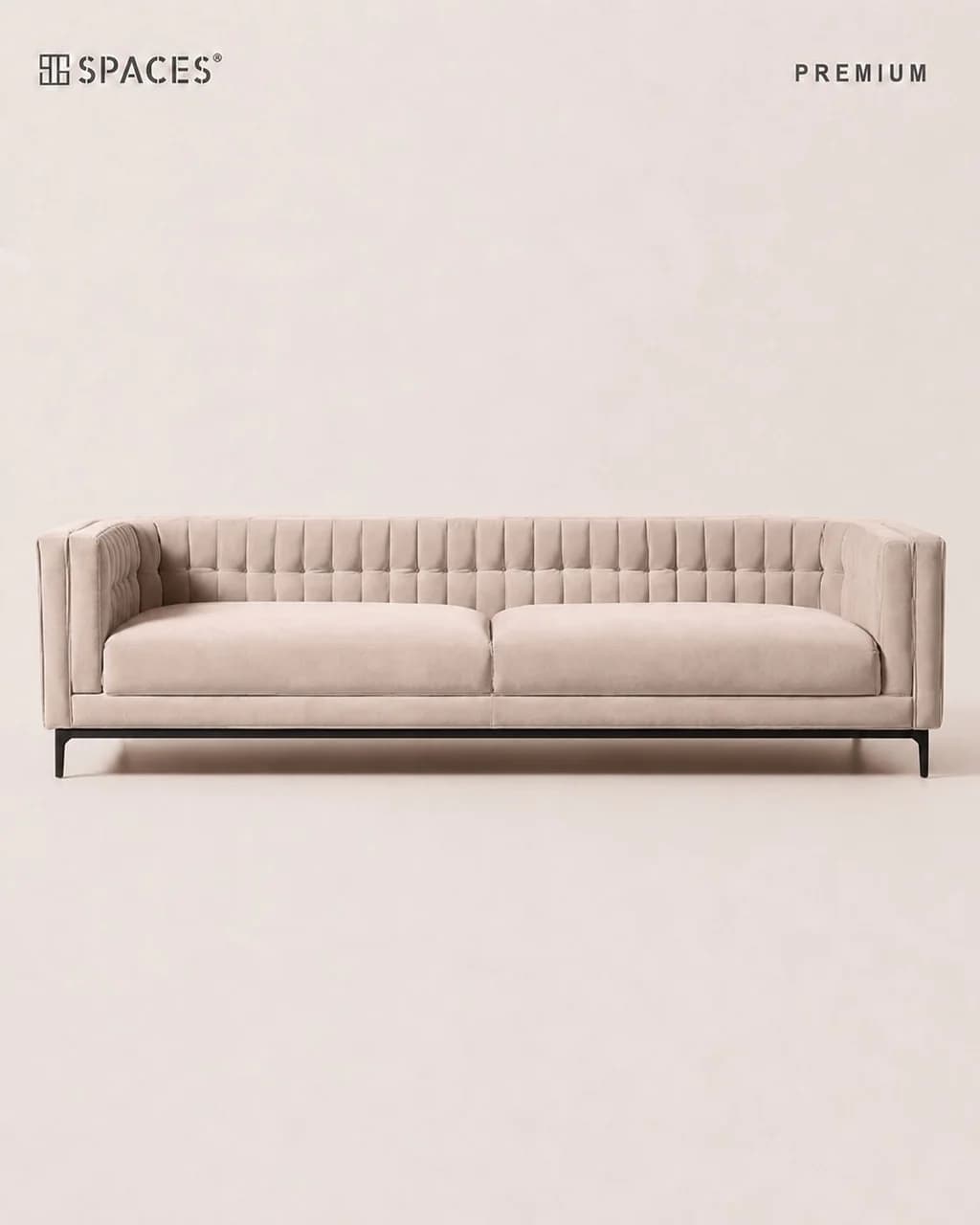 Light Beige Two-Seater Premium Sofa