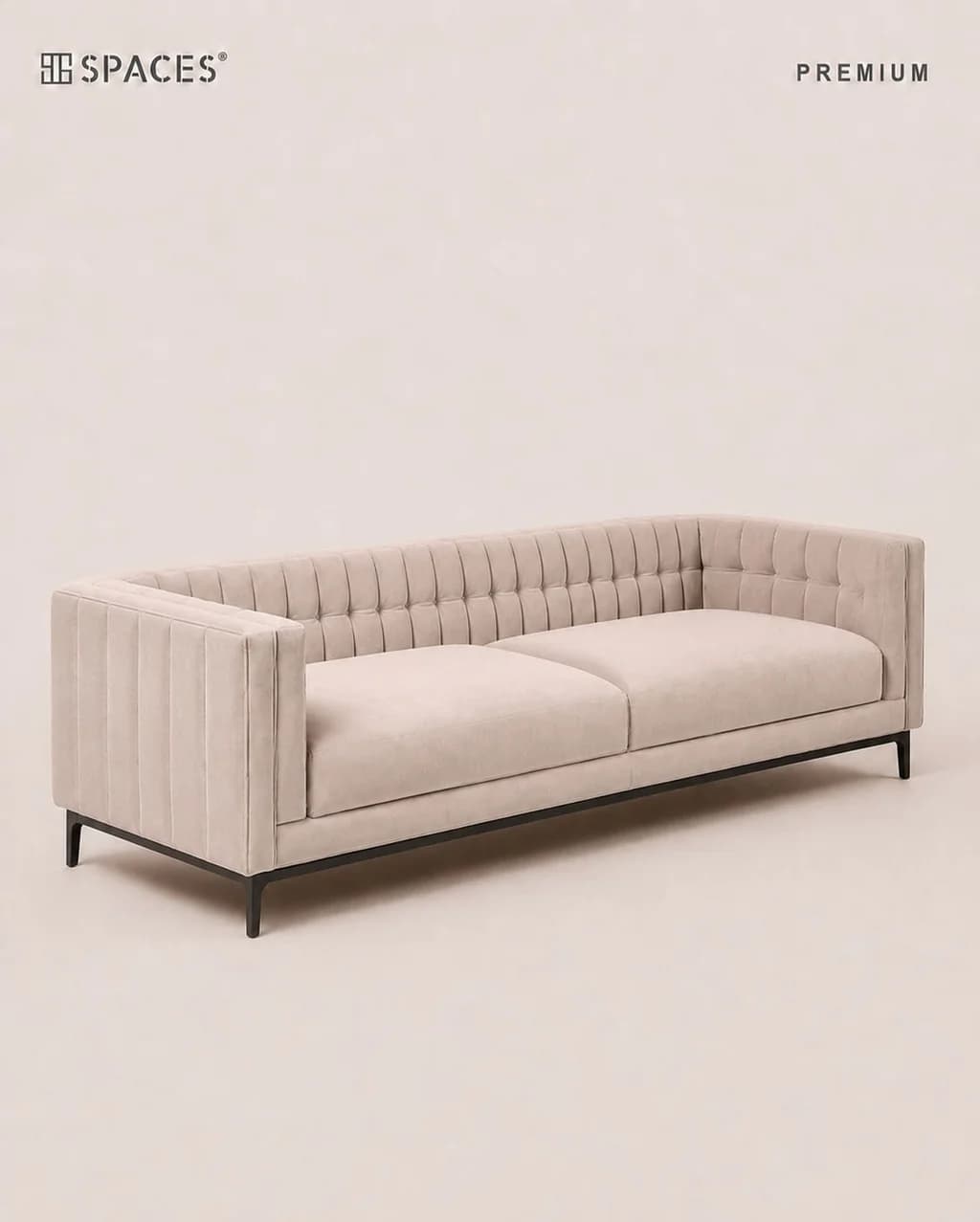 Light Beige Two-Seater Premium Sofa