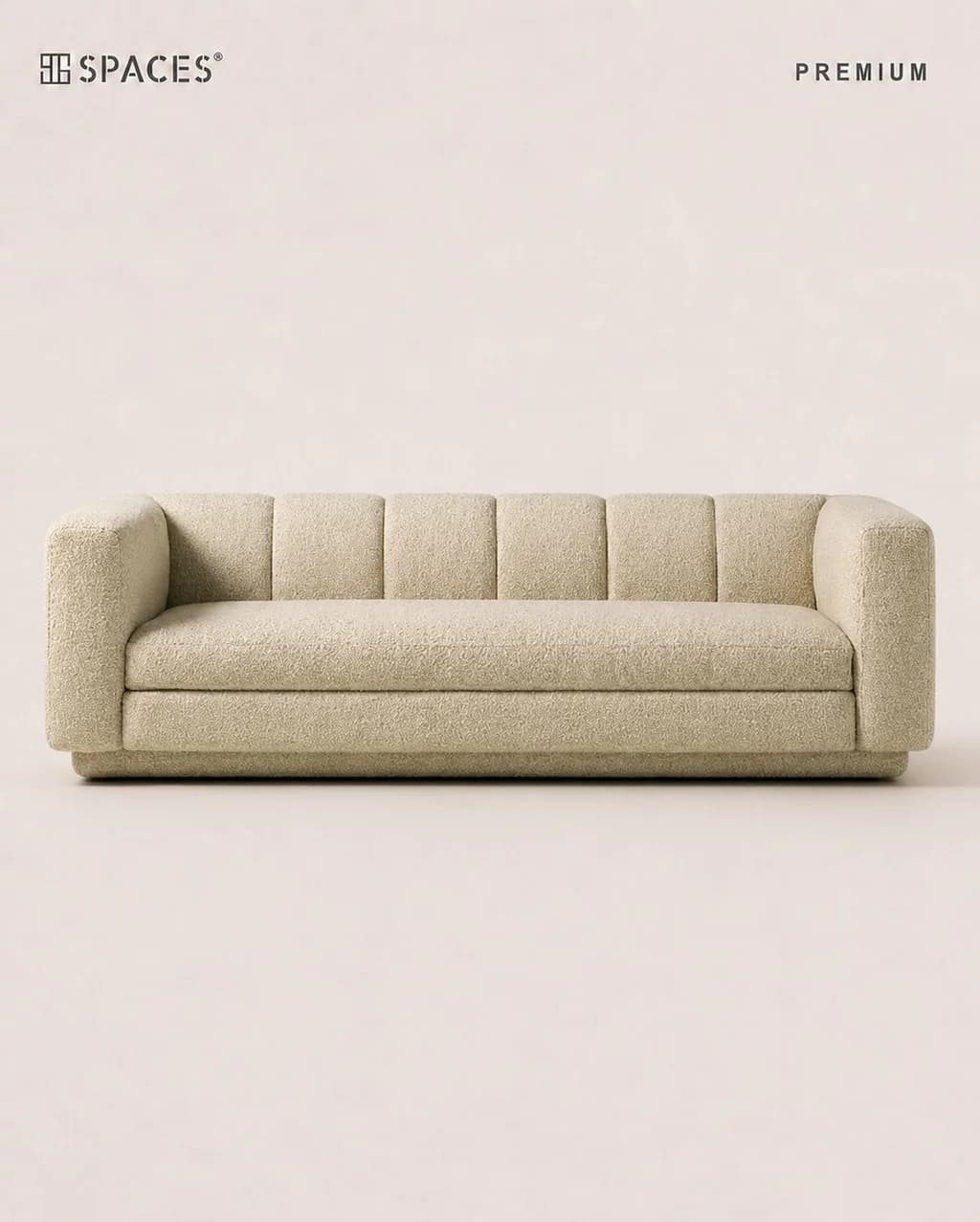 Light Beige Three-Seater Premium Sofa