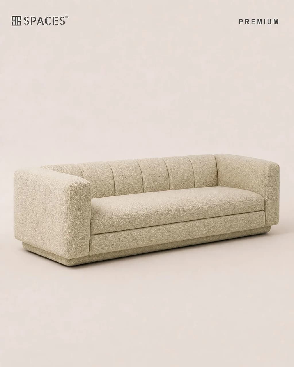 Light Beige Three-Seater Premium Sofa