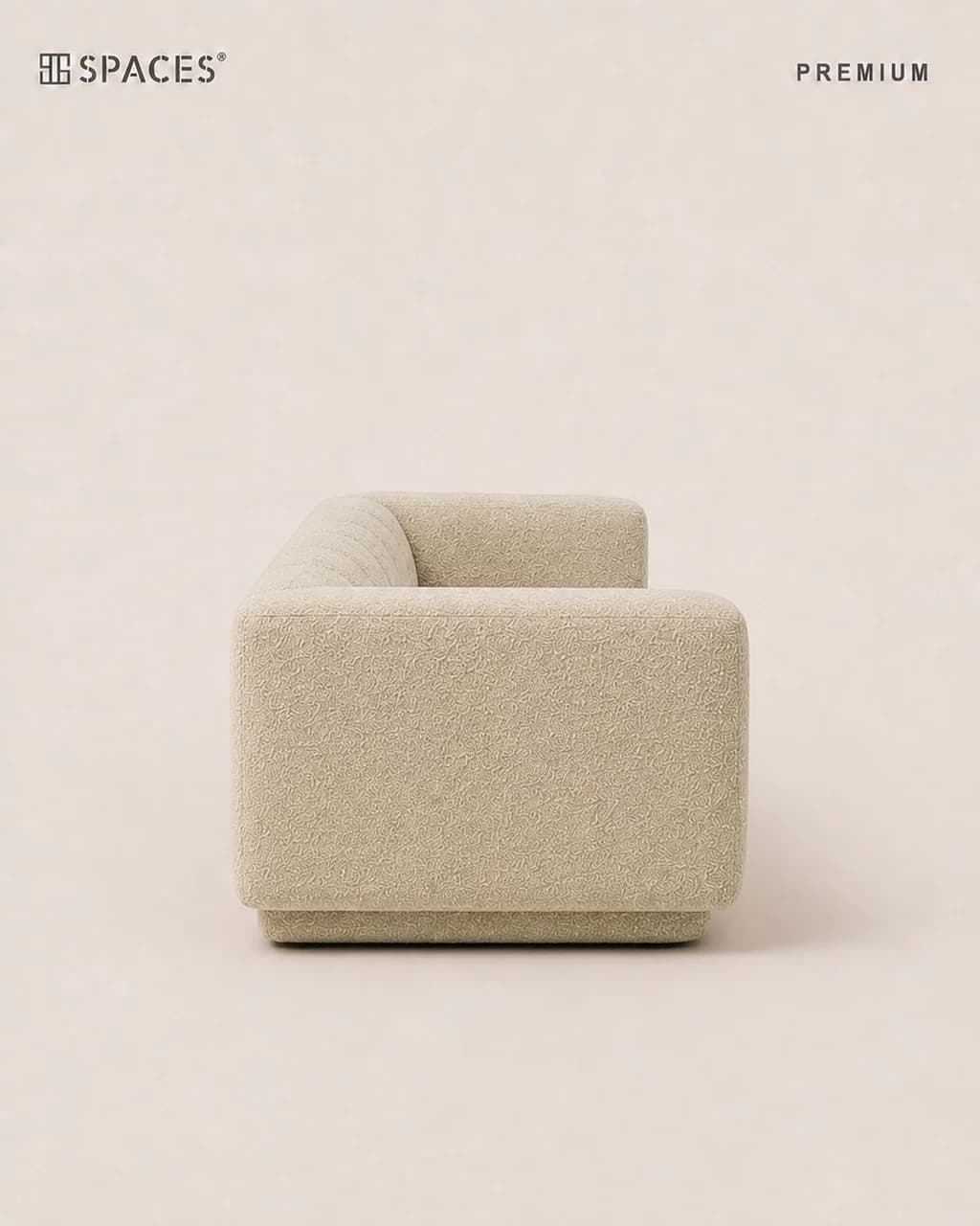 Light Beige Three-Seater Premium Sofa