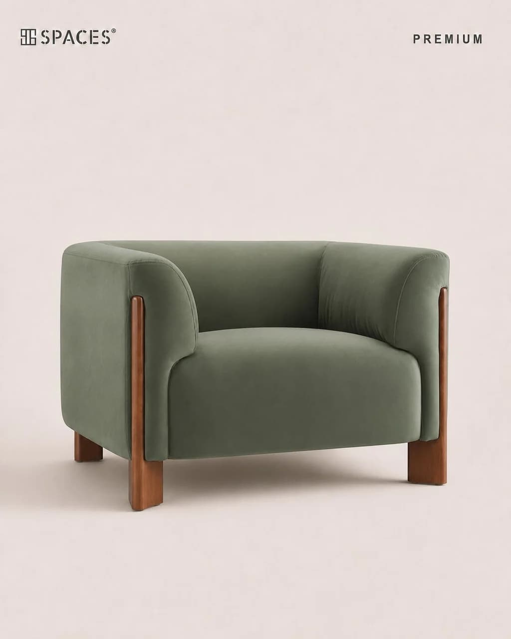 Sage Green Single-Seater Premium Sofa