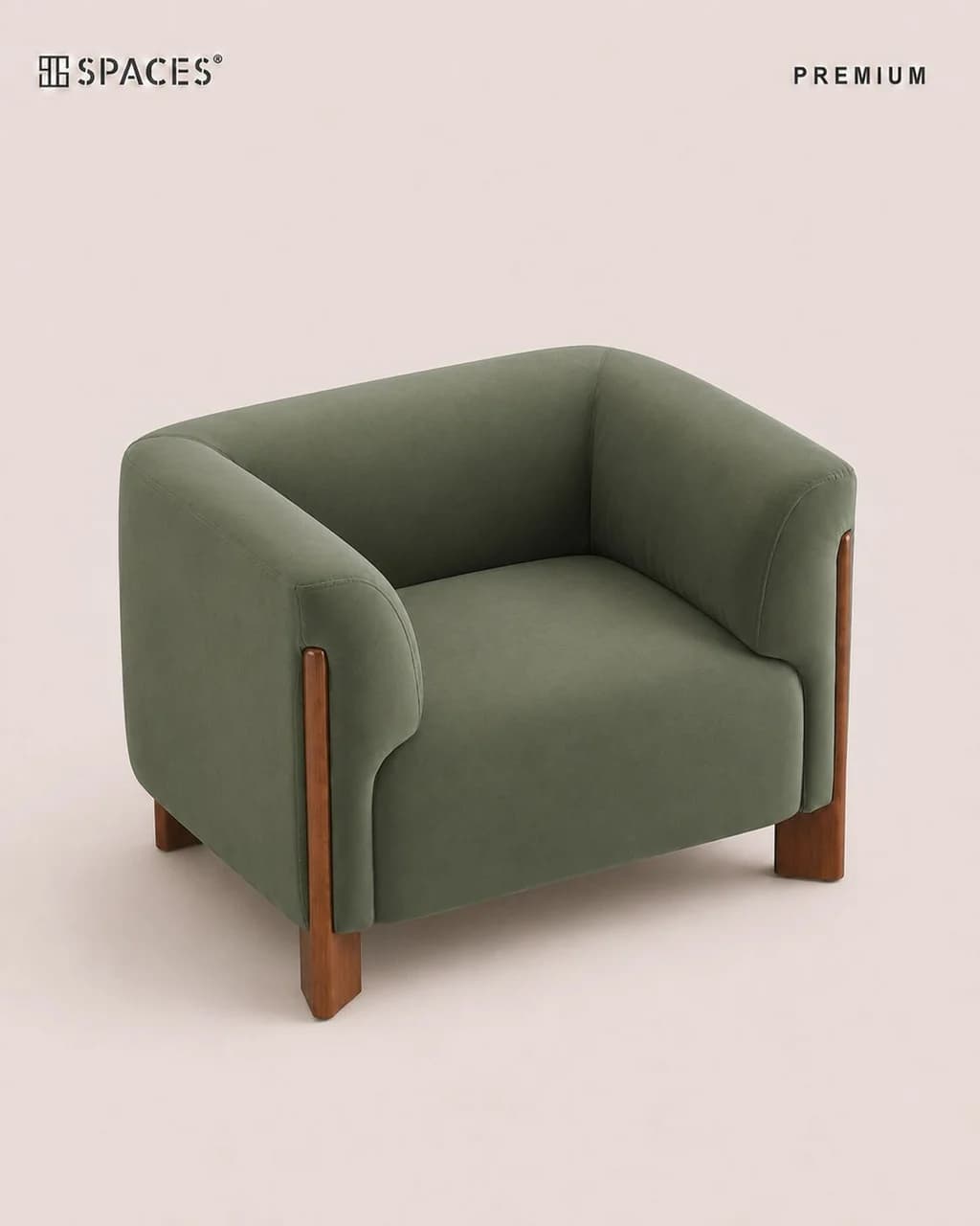 Sage Green Single-Seater Premium Sofa