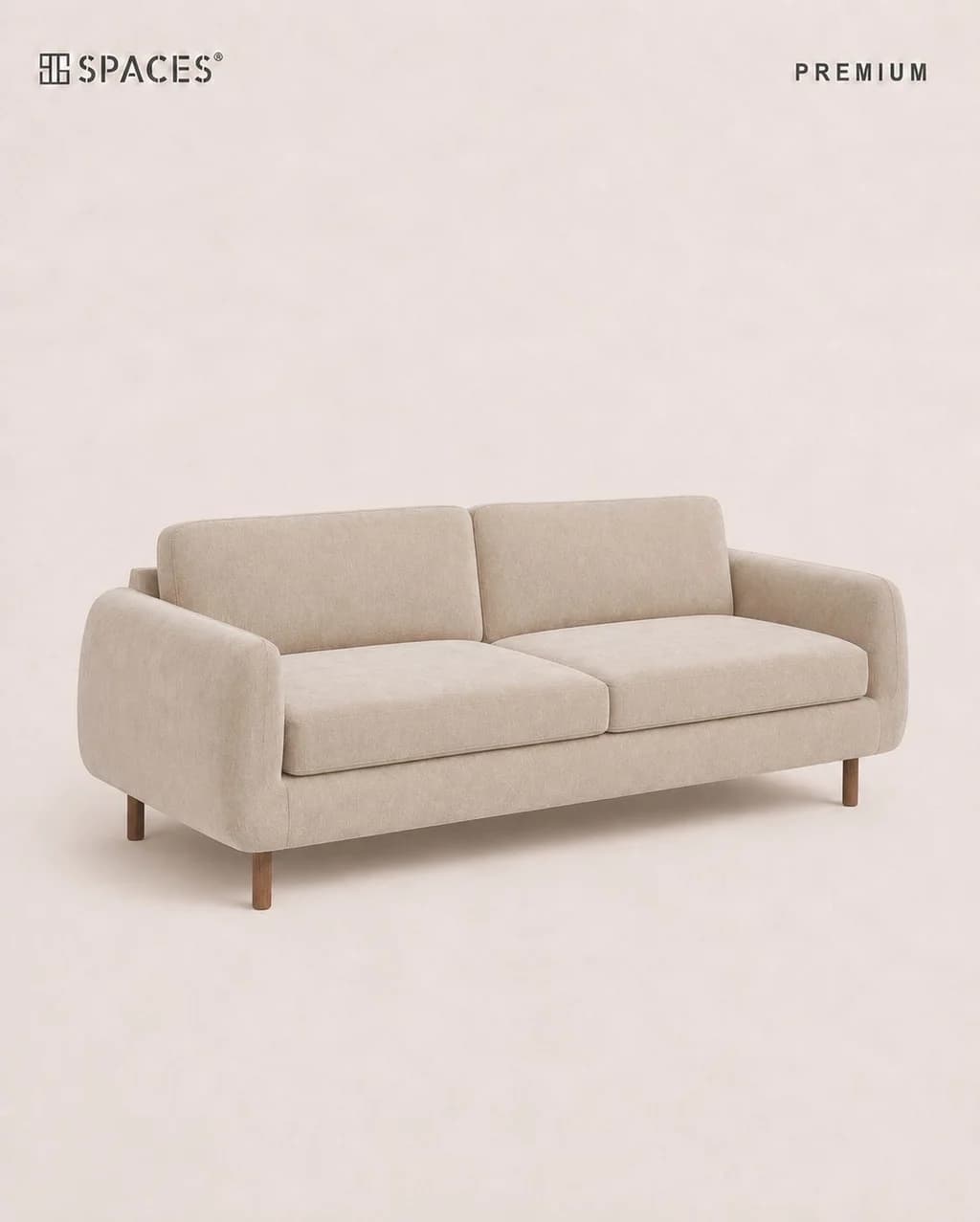 Beige Two-Seater Premium Sofa