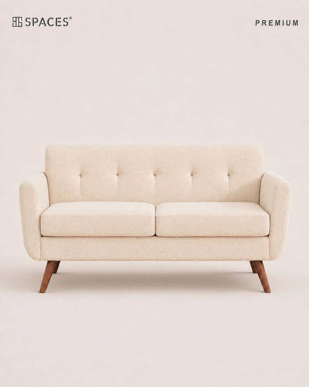 Light Beige Two-Seater Premium Sofa