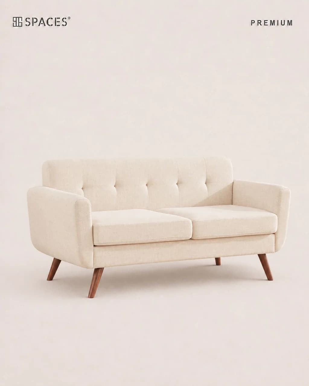 Light Beige Two-Seater Premium Sofa