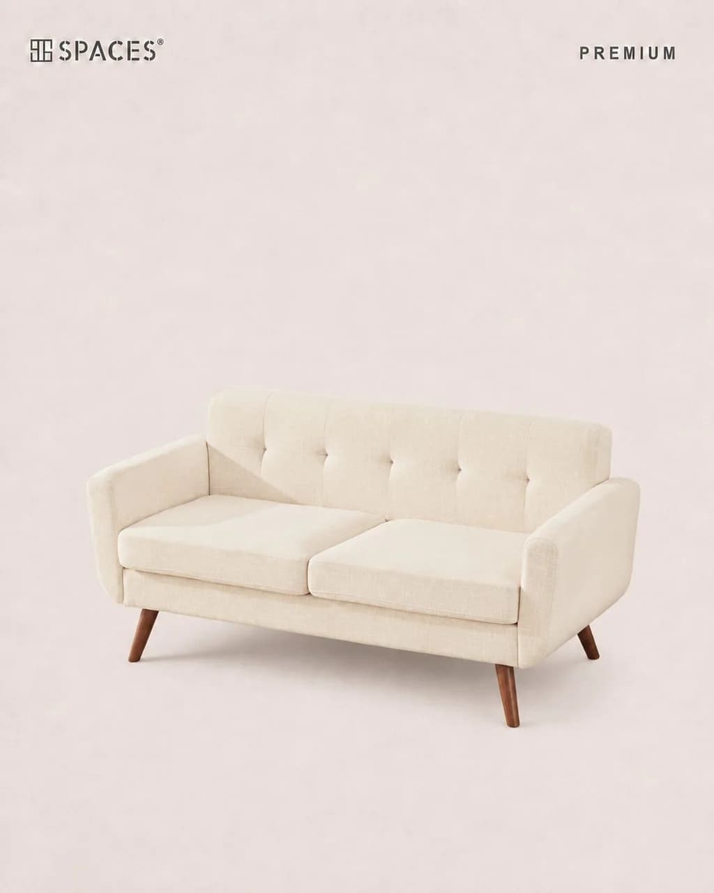 Light Beige Two-Seater Premium Sofa