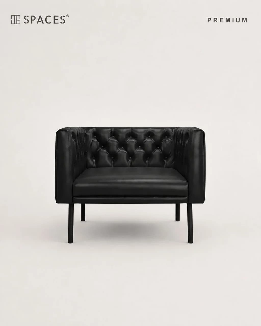 Black Leather Premium Sofa (Single)