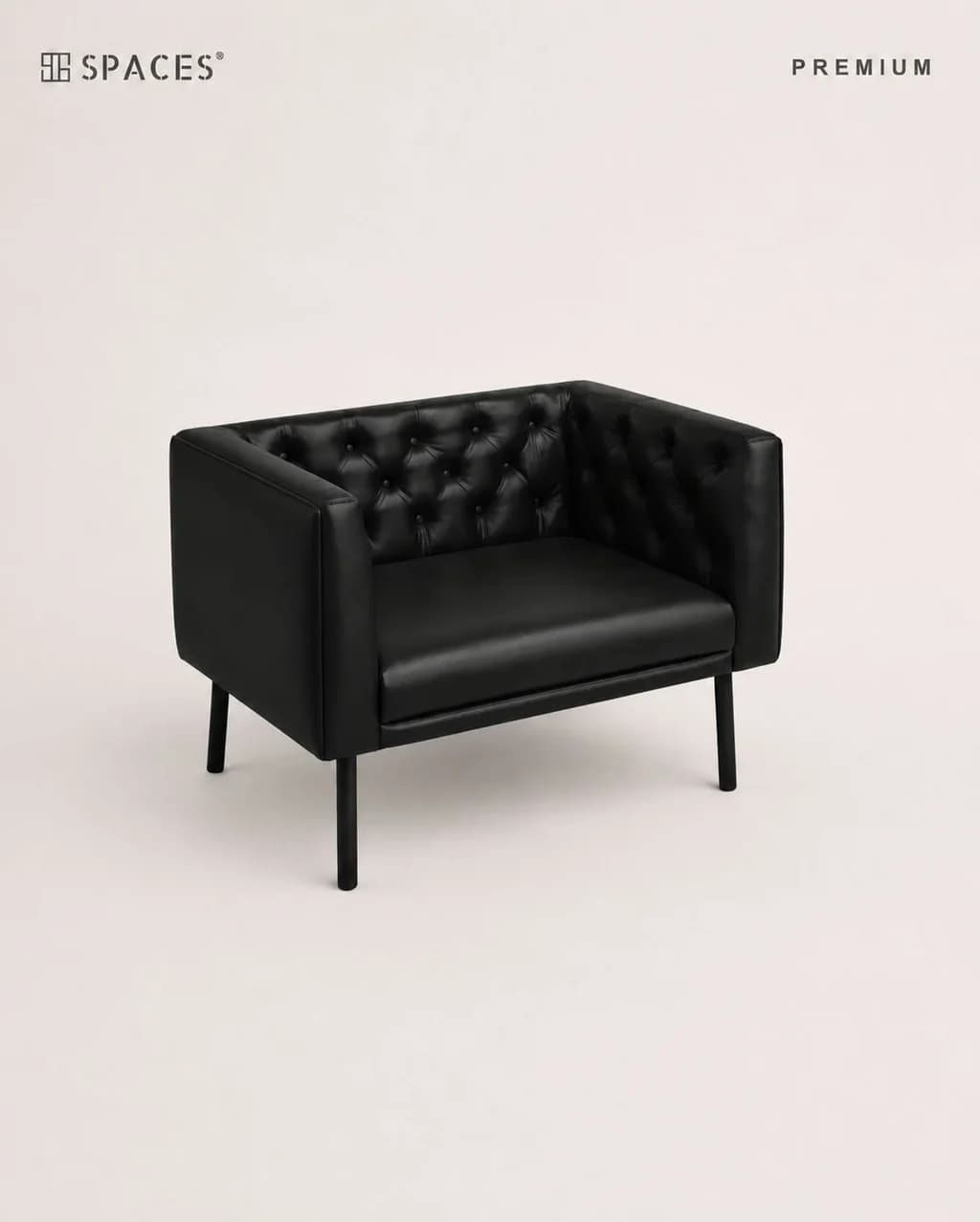 Black Leather Premium Sofa (Single)